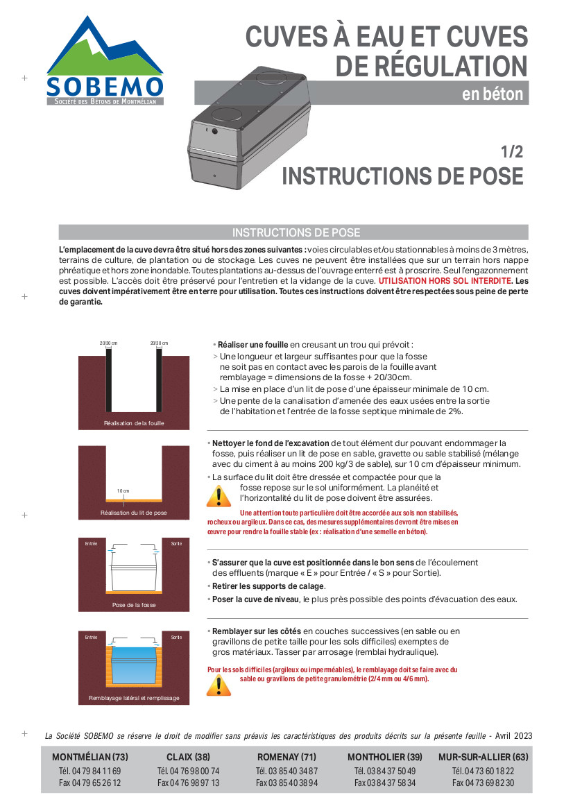 Conseils Cuves à eau béton